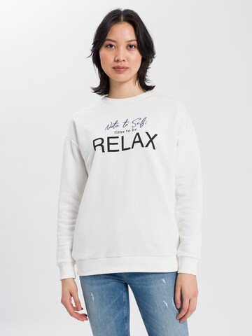 Cross Jeans Sweatshirt in Weiß: predná strana