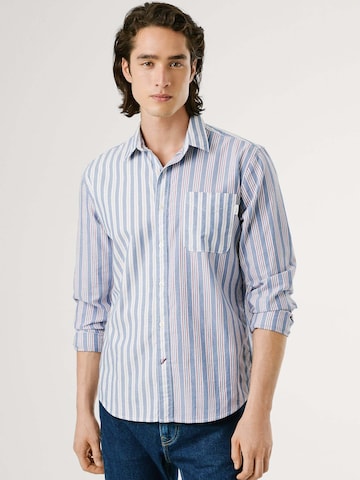 Pepe Jeans Regular fit Button Up Shirt 'Cleveland' in Blue: front