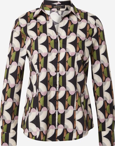 MORE & MORE Bluse in oliv / rosa / schwarz / weiß, Produktansicht