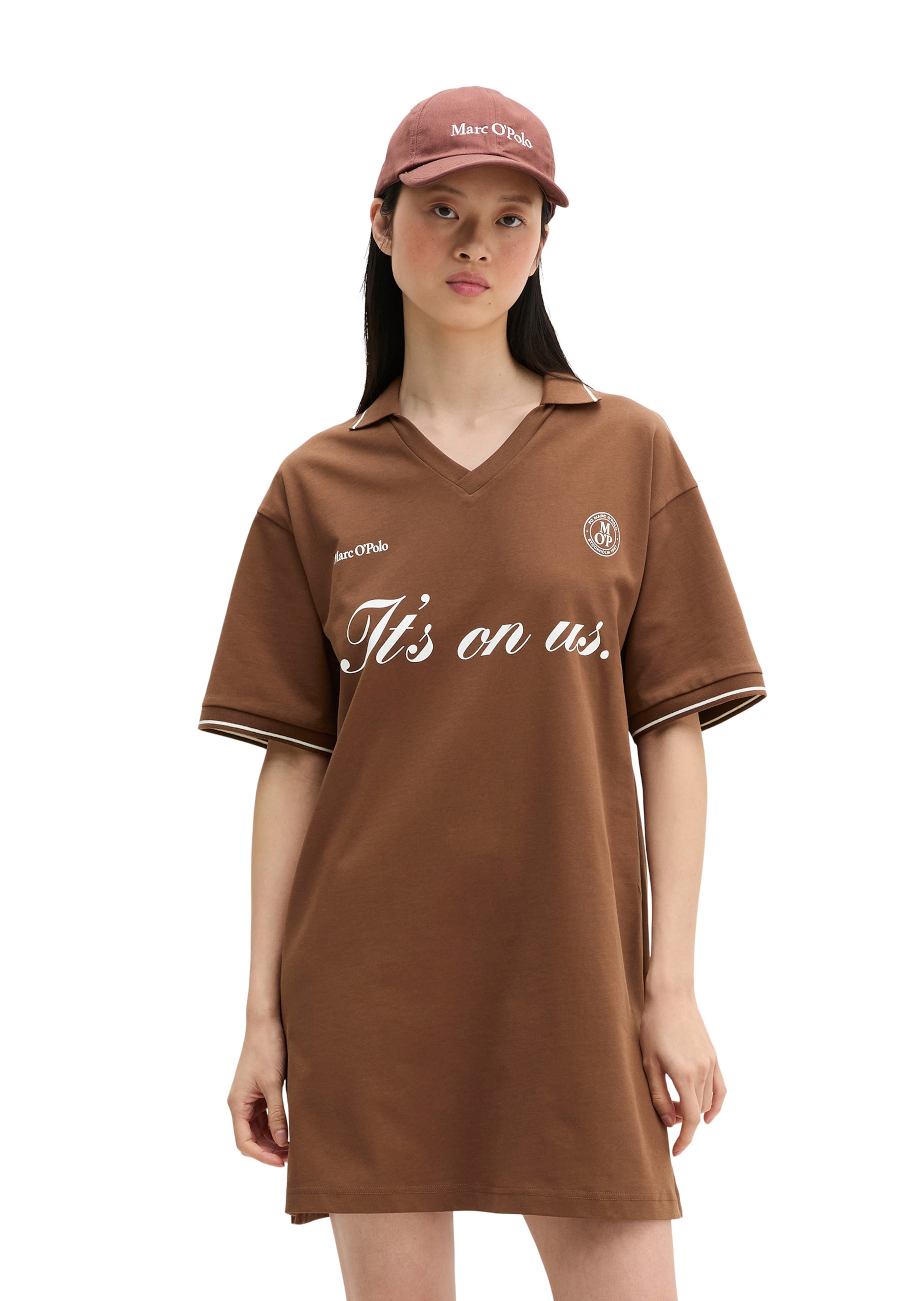 Marc O'Polo Jurk in Bruin: voorkant