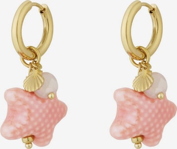 Boucles d'oreilles 'OCEAN STAR' Cala Rose en rose : devant