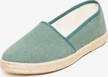 Gottstein Espadrilles 'Espadrille Camping Linen uni V' in Green: front