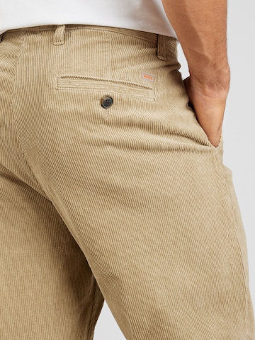 BOSS Orange Regular Trousers 'Statum' in Beige