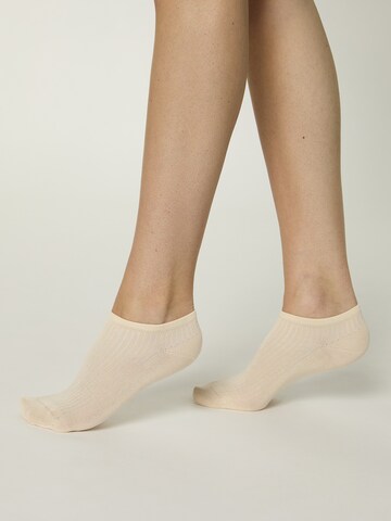 Chaussure basse ' Modal Socken Sneaker Füßlinge kurz ' Nur Die en beige