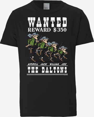 LOGOSHIRT Shirt 'Lucky Luke - The Daltons' in Zwart: voorkant