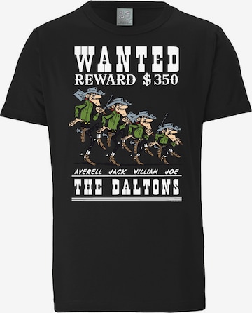 LOGOSHIRT Shirt 'Lucky Luke - The Daltons' in Zwart: voorkant