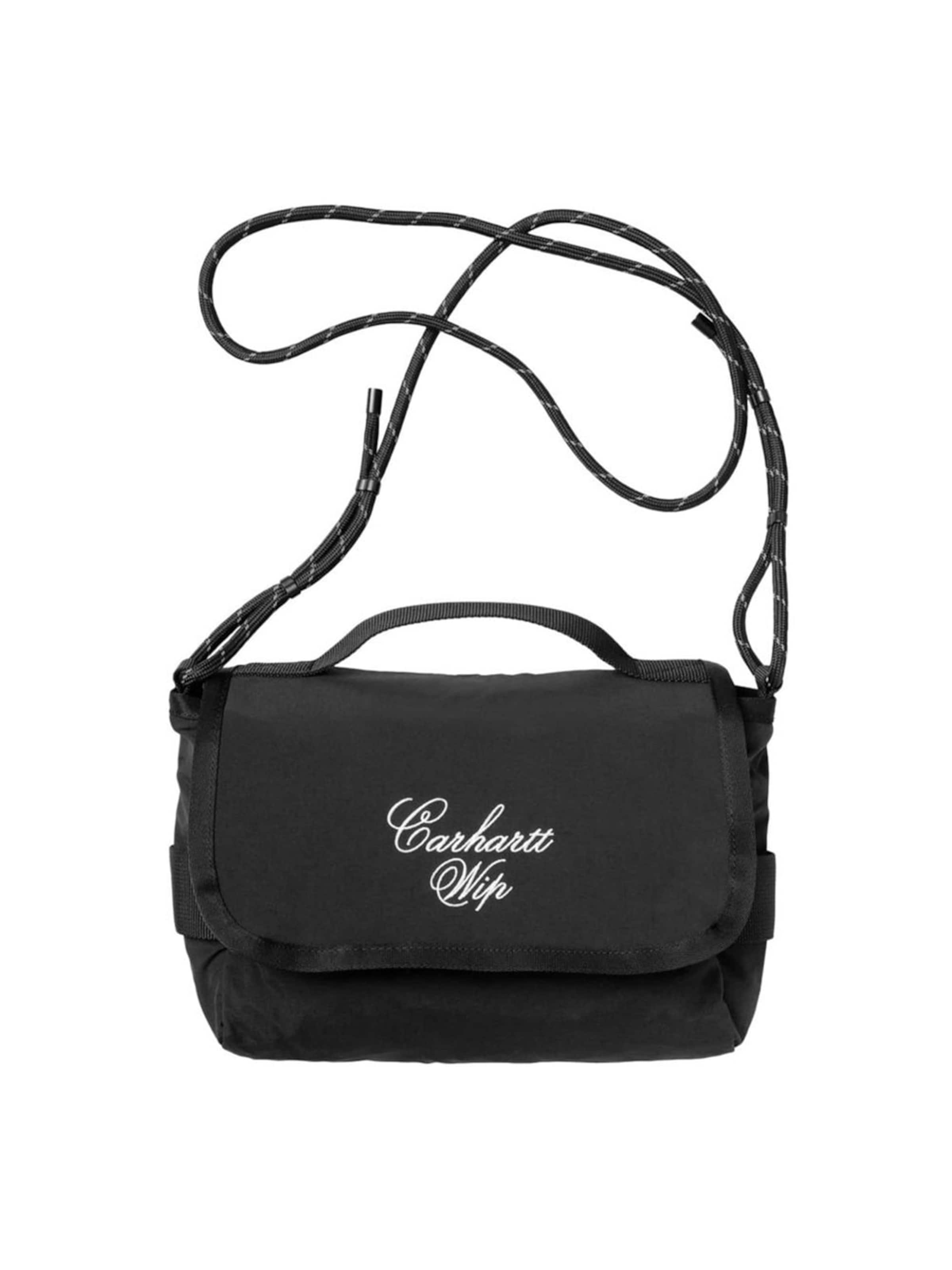 Carhartt WIP Skuldertaske 'TRAVON SHOULDER BAG BLACK / WHITE' i One Size i sort, Produktvisning