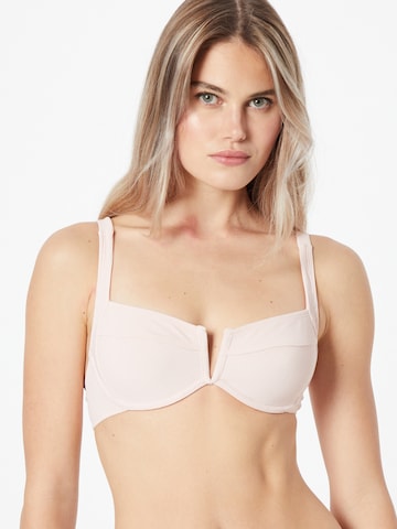 Ema Louise x ABOUT YOU Balconette Bikini Top 'Jana' in Pink: front