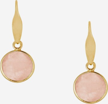 Gemshine Earrings 'Rosenquarz' in Gold