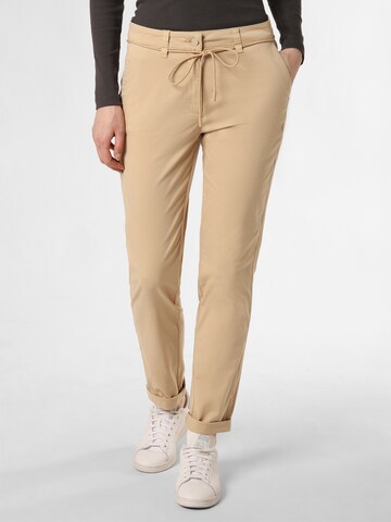 COMMA Slimfit Bundfaltenhose in Beige: predná strana