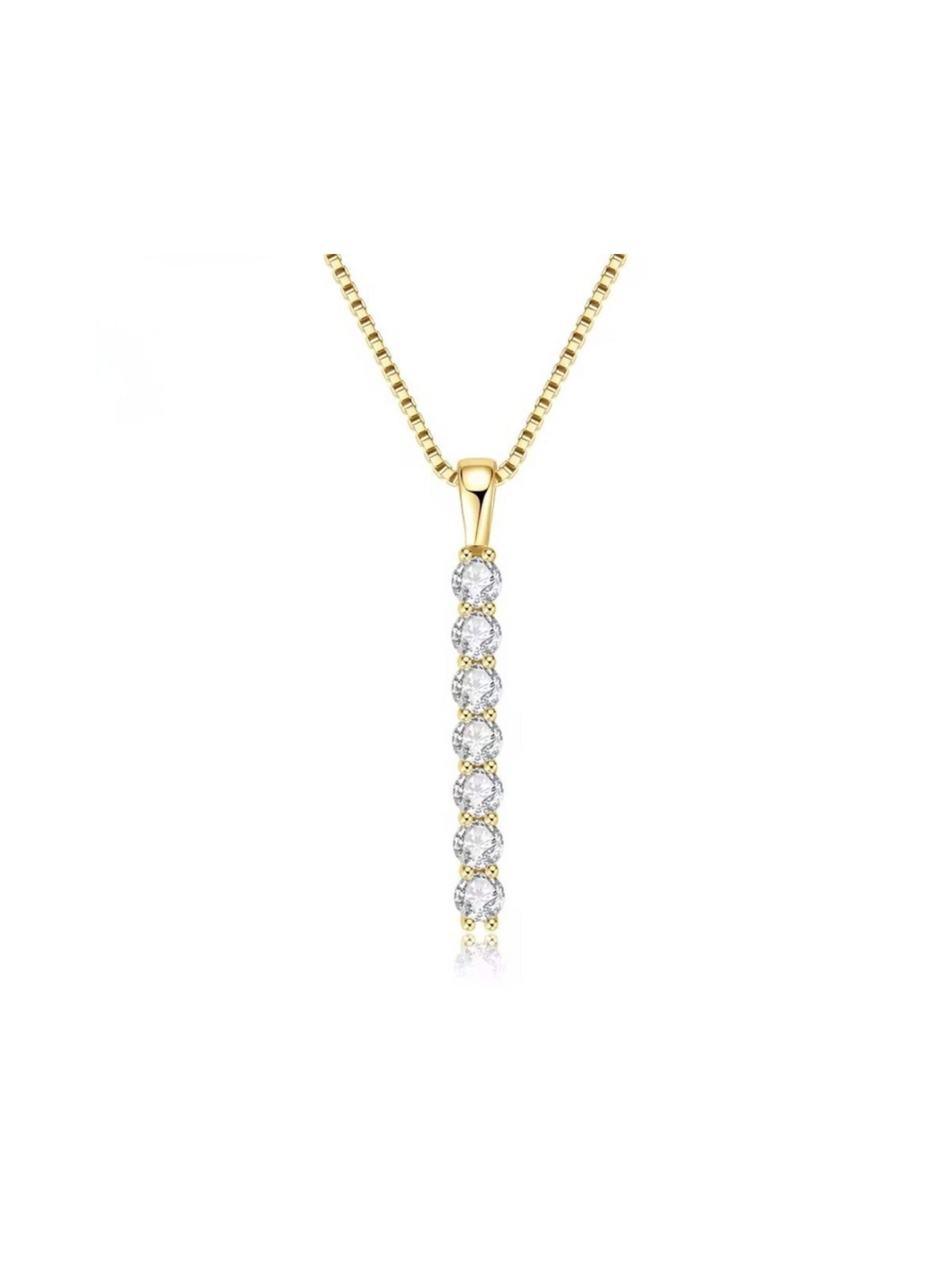 ROUGEMONT Jewellery Necklace 'Funkelnde Moissanit Diamant Halskette 45cm mit Echtheitszertifikat' in Gold: front