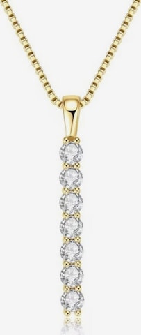 ROUGEMONT Jewellery Kette 'Funkelnde Moissanit Diamant Halskette 45cm mit Echtheitszertifikat' in Gold: Vorderseite