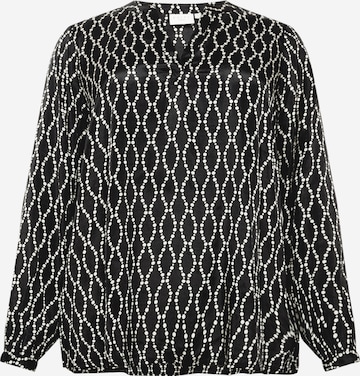 KAFFE CURVE Blouse in Zwart: voorkant