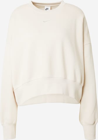 Nike SportswearSweater majica 'Phoenix Fleece' - bež boja: prednji dio
