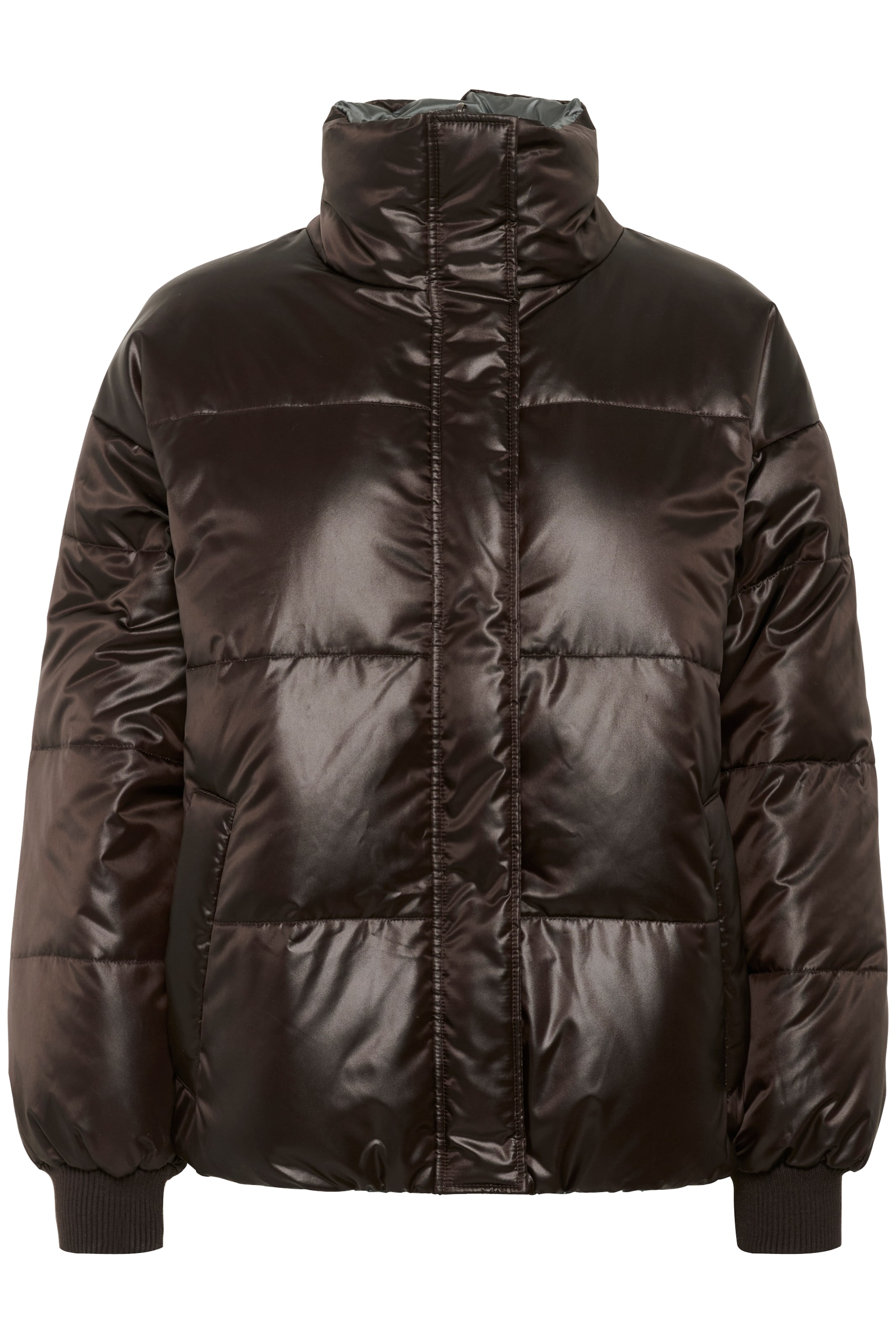 My Essential Wardrobe Zimní bunda 'GlossyMW' – hnědá: přední strana