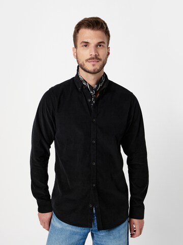 INDICODE JEANS Klasický střih Košile 'Ryan' – černá: přední strana