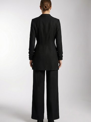 AVENUE N°29 Blazer 'Single Breasted Wool Blazer With In Seam Belt' in Black