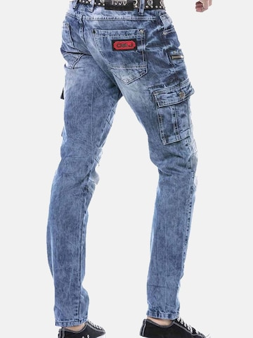 CIPO & BAXX Regular Jeanshose 'CD679', Straight Leg in trendiger Used-Optik in Blau