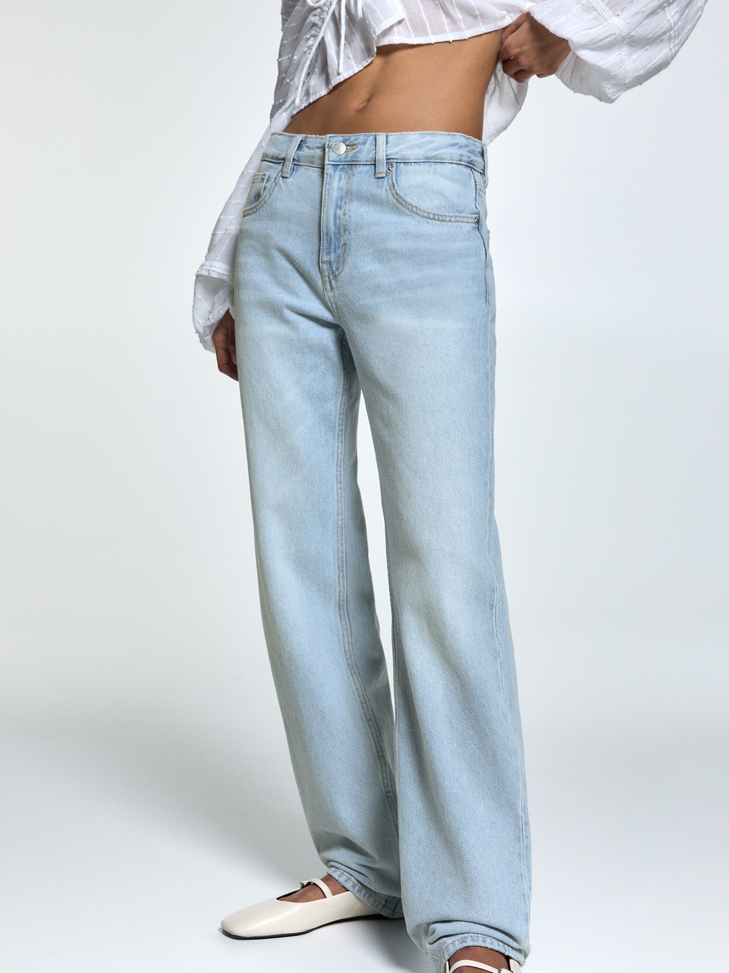 Pull Bear Wide Leg Jeans in Blue Denim ABOUT YOU