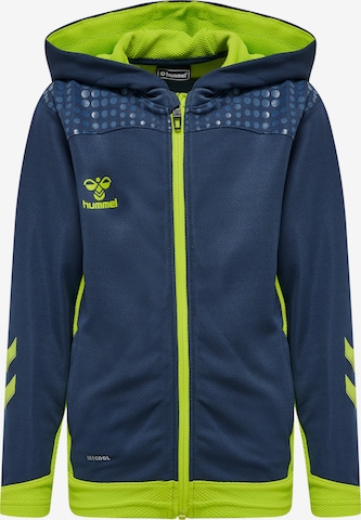 Hummel Athletic Zip-Up Hoodie 'Lead' in Blue: front