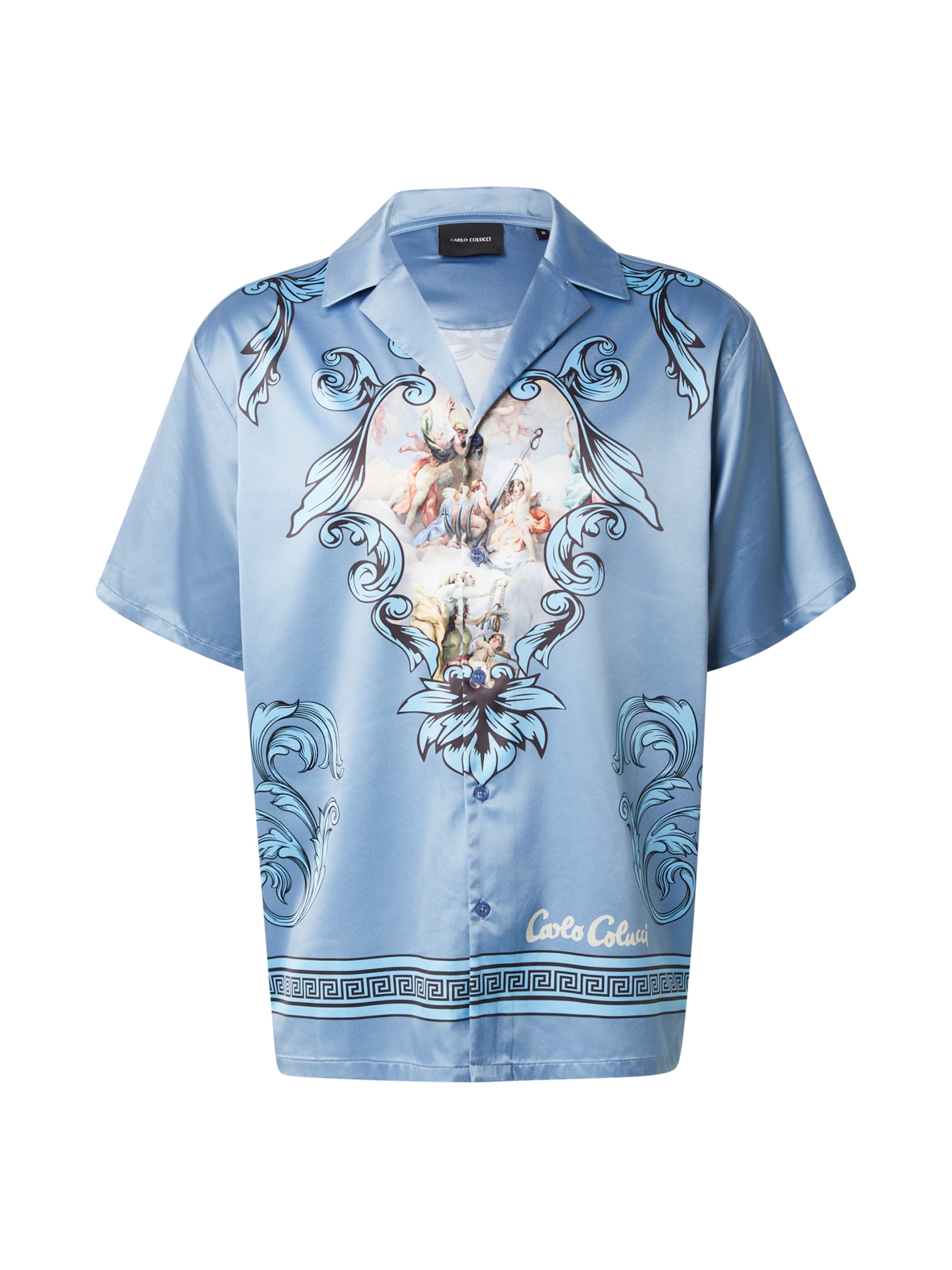 Carlo Colucci Классический крой Рубашка в Синий: спереди
