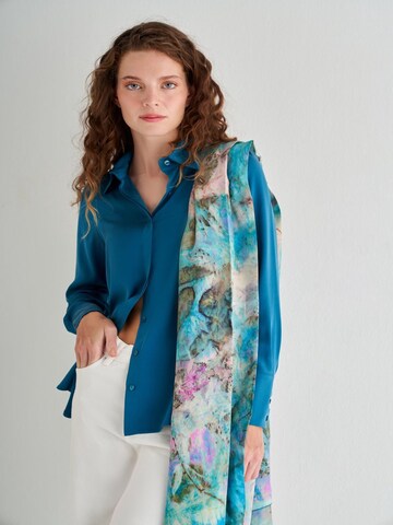 SILK & CASHMERE Shirt in Blauw