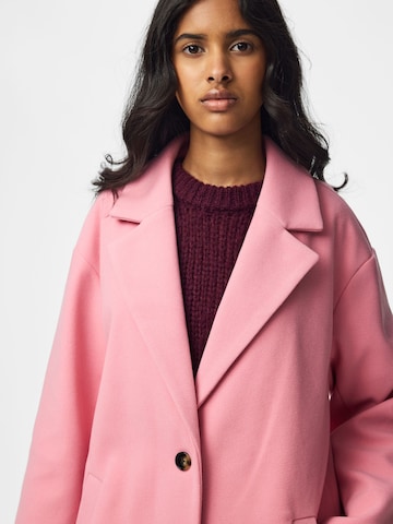 PIECES Between-seasons coat in Pink