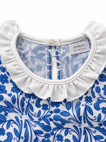 SEABASS High neck Bikini 'Girls Swim Set Ruffle' in Blauw