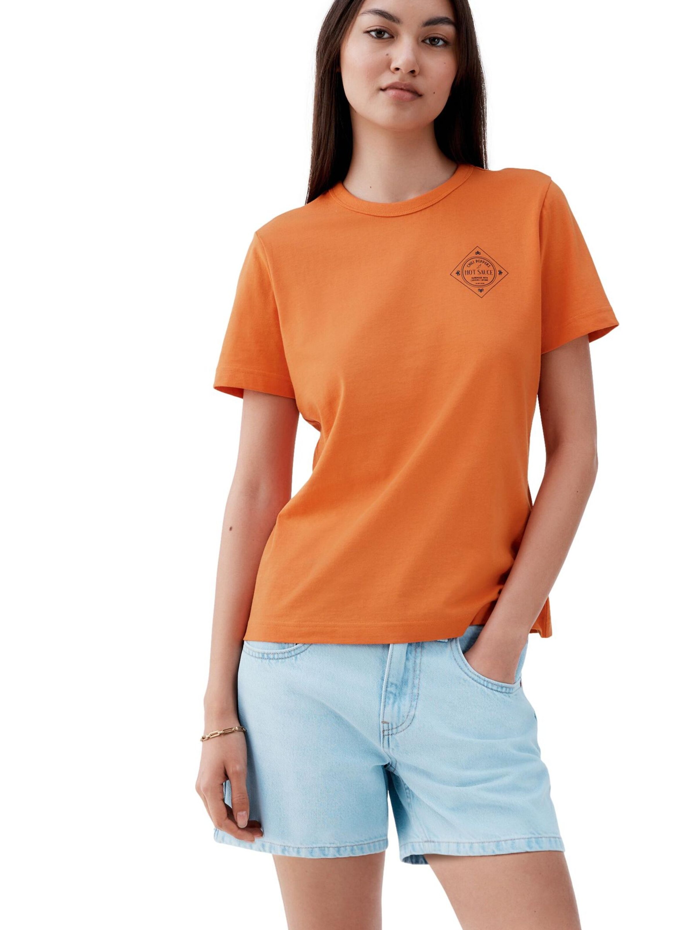 Next T-Shirt 'Essential' in Orange: Vorderseite