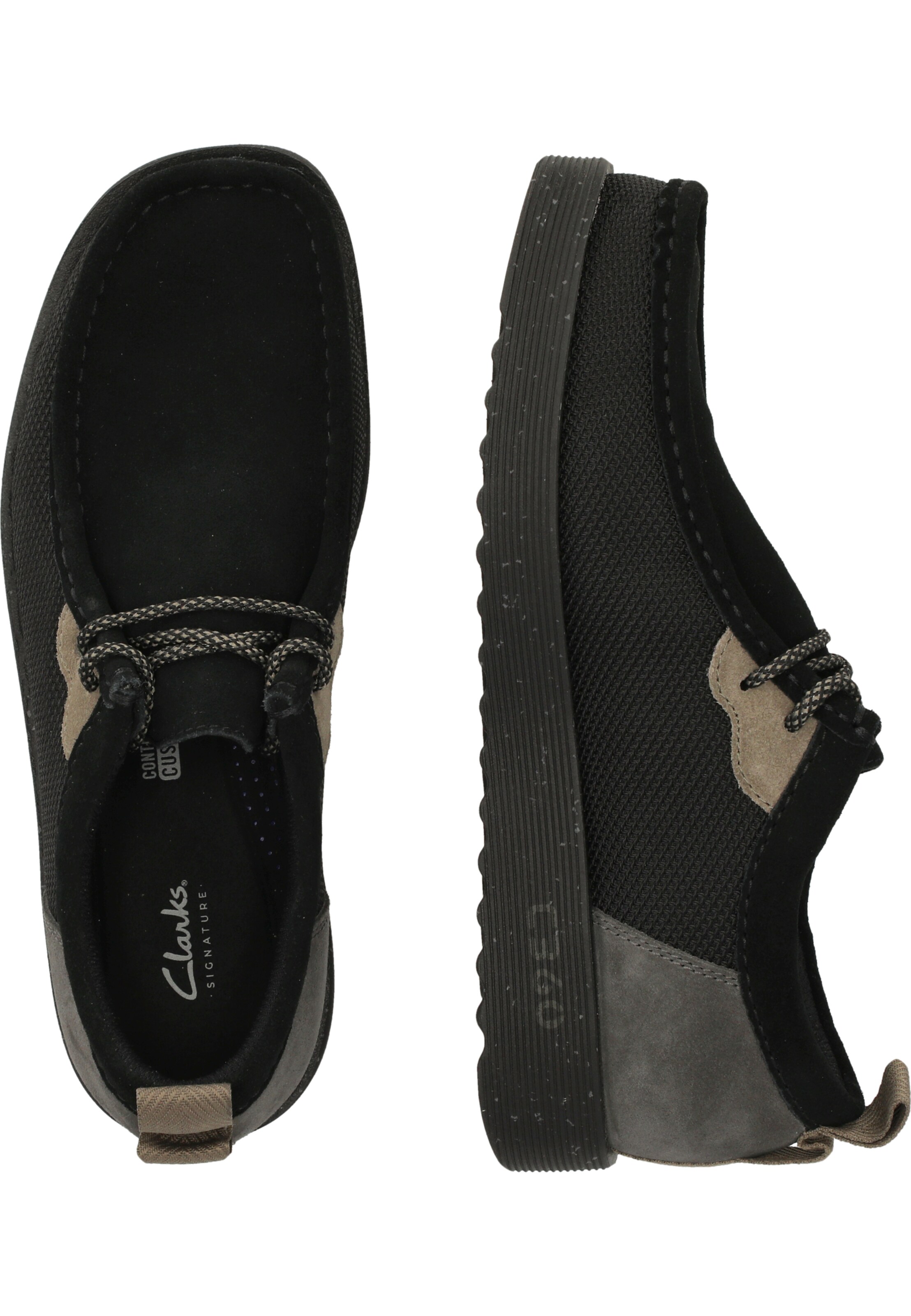 CLARKS Veterschoen 'Wallabee' in Zwart