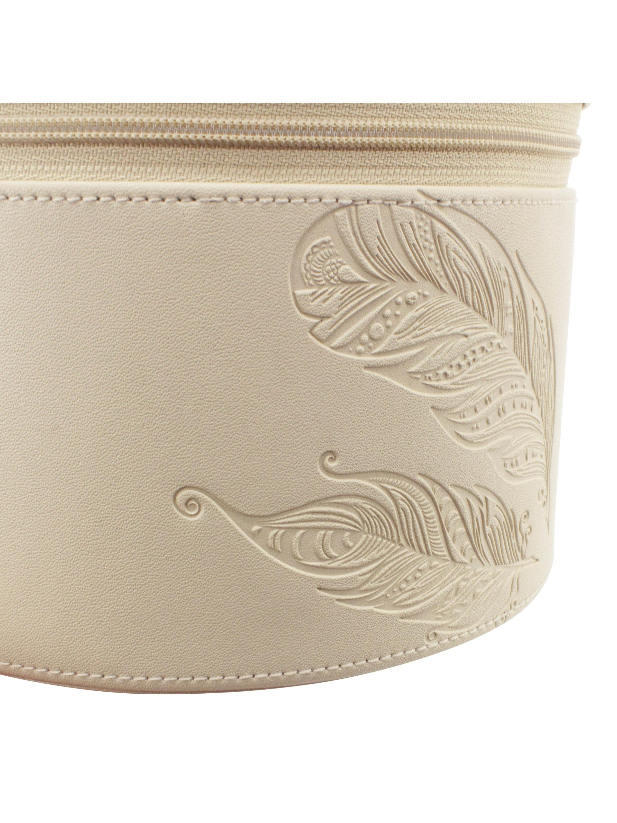 Friedrich23 Jewelry storage 'BOHO Schmuckkästchen rund' in Beige