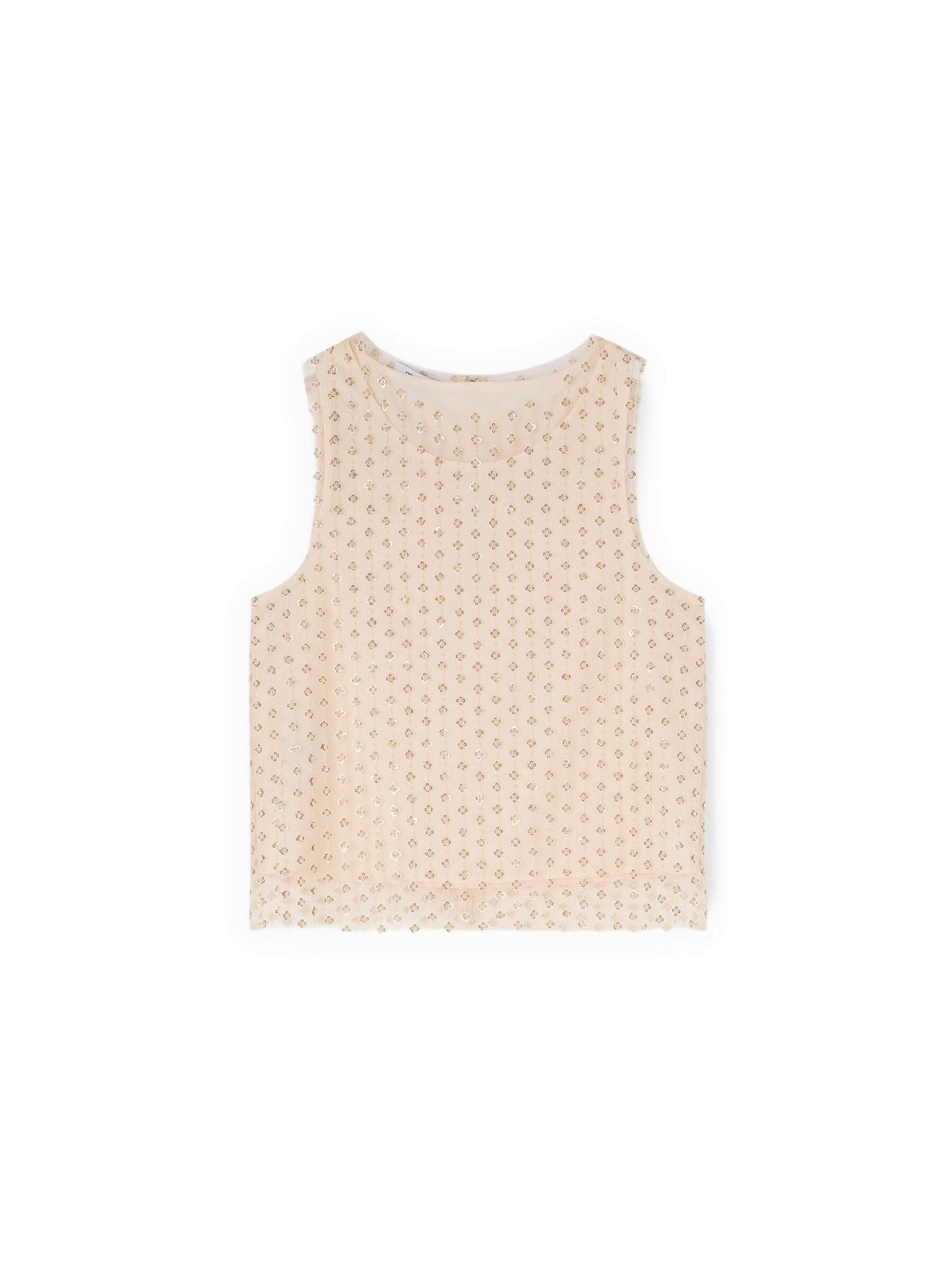 MOTIVI Top in Beige: voorkant