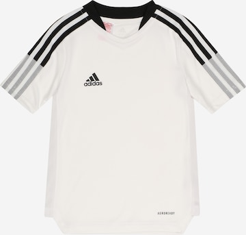 ADIDAS PERFORMANCE - Camiseta funcional 'Tiro 21' en blanco: frente