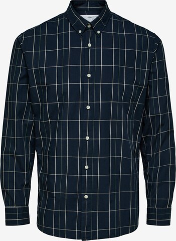 Coupe slim Chemise 'Theo' SELECTED HOMME en bleu : devant