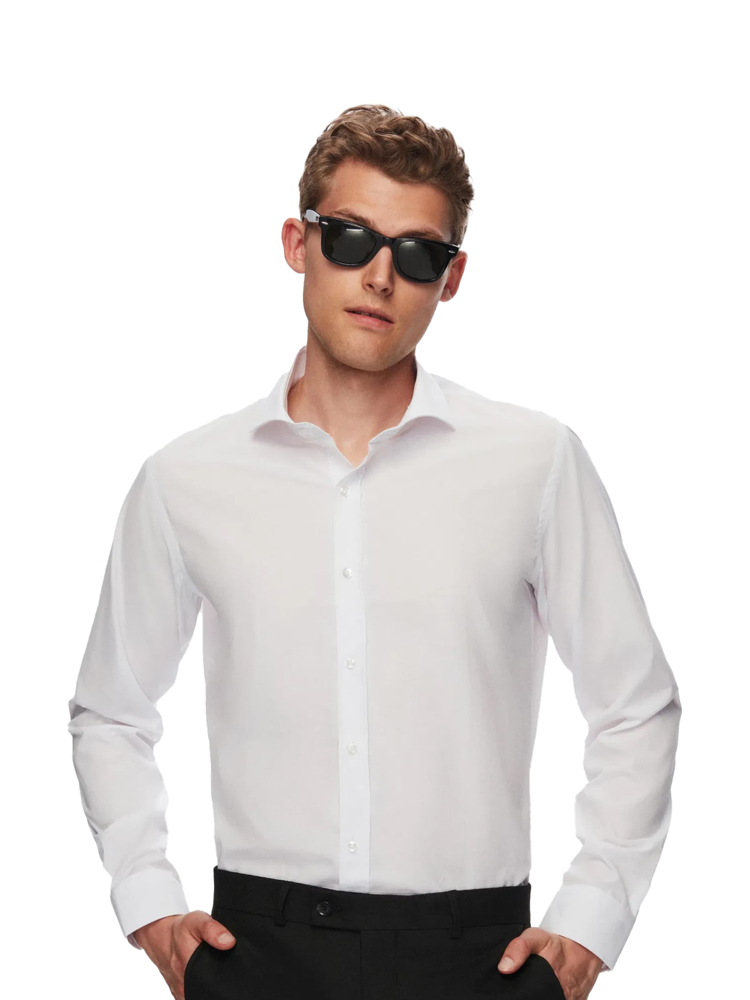 D’S Damat Regular Fit Hemd in Weiß: Vorderseite