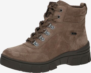 CAPRICE Lace-Up Ankle Boots in Brown: front