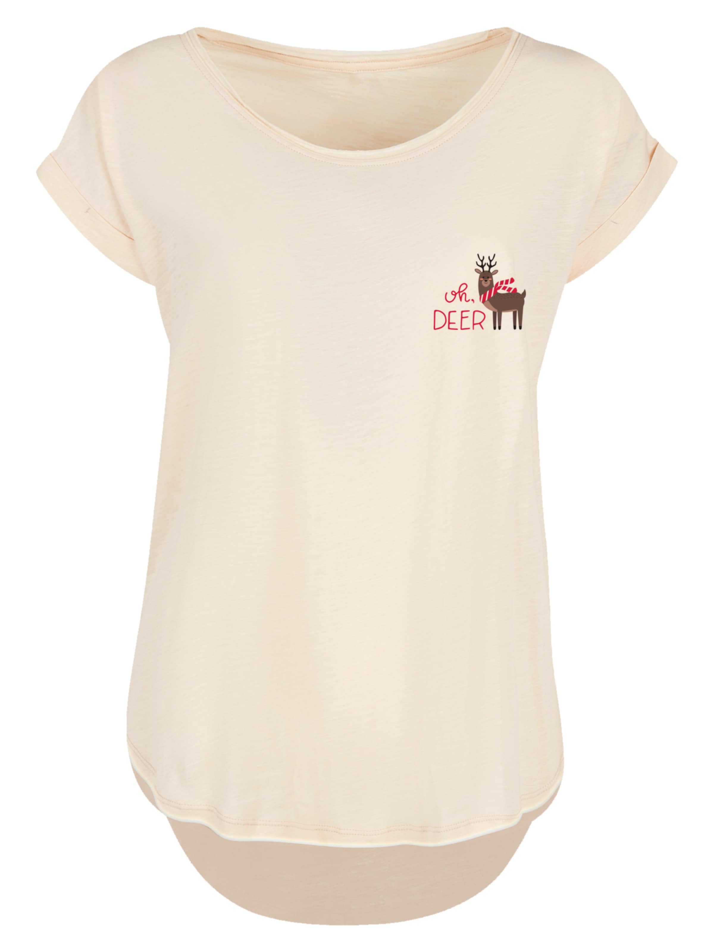 F4NT4STIC Shirt 'Christmas Deer' in Beige: Vorderseite