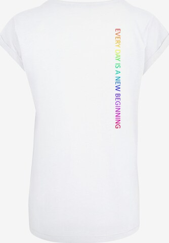 Merchcode T-Shirt 'Hope Rainbow' in Weiß
