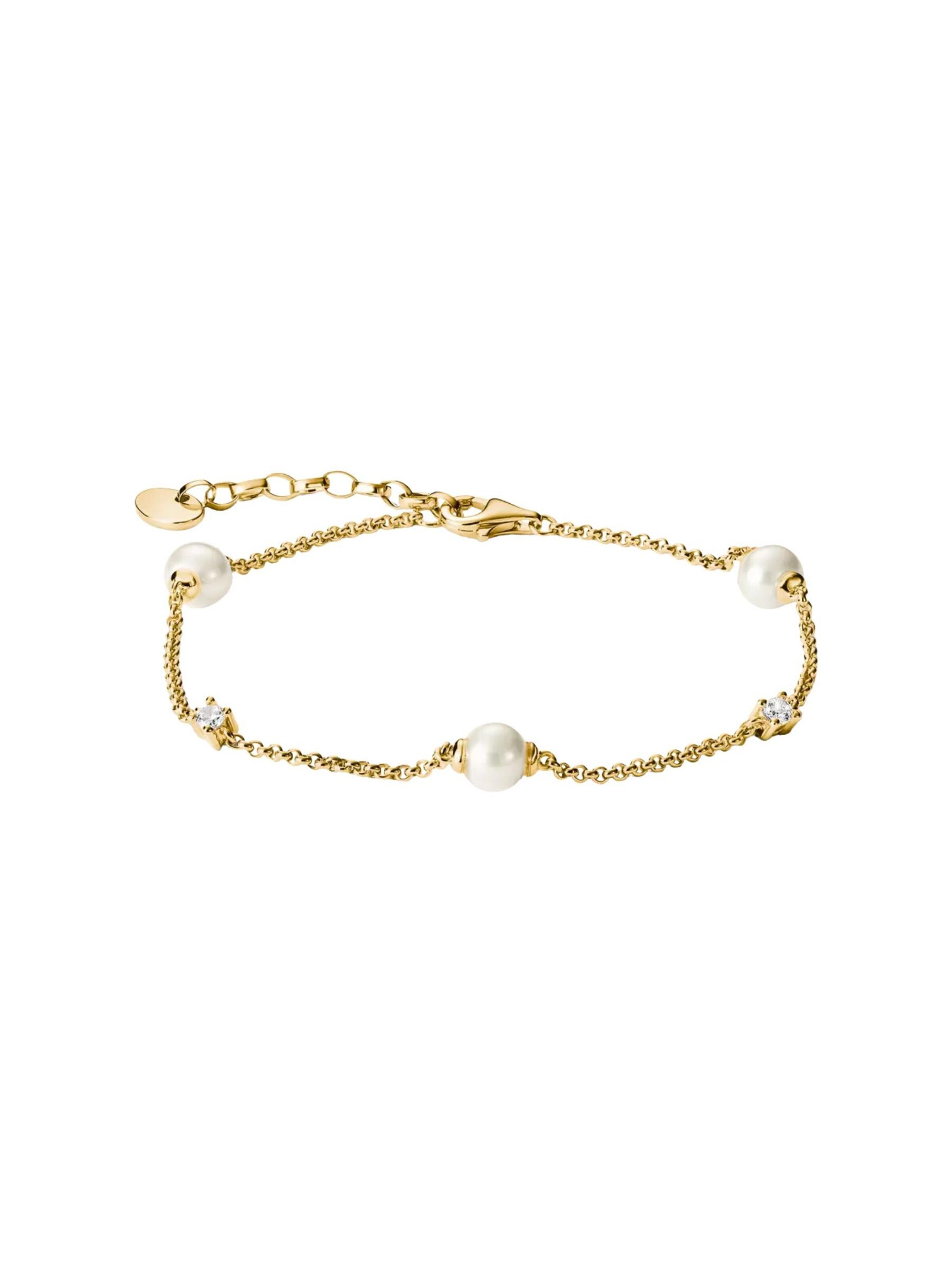 Thomas Sabo Armband 'Vergoldetes Armband mit Perlen & Zirkonia'‌‌‌‌ in 19 cm in gold, Produktansicht