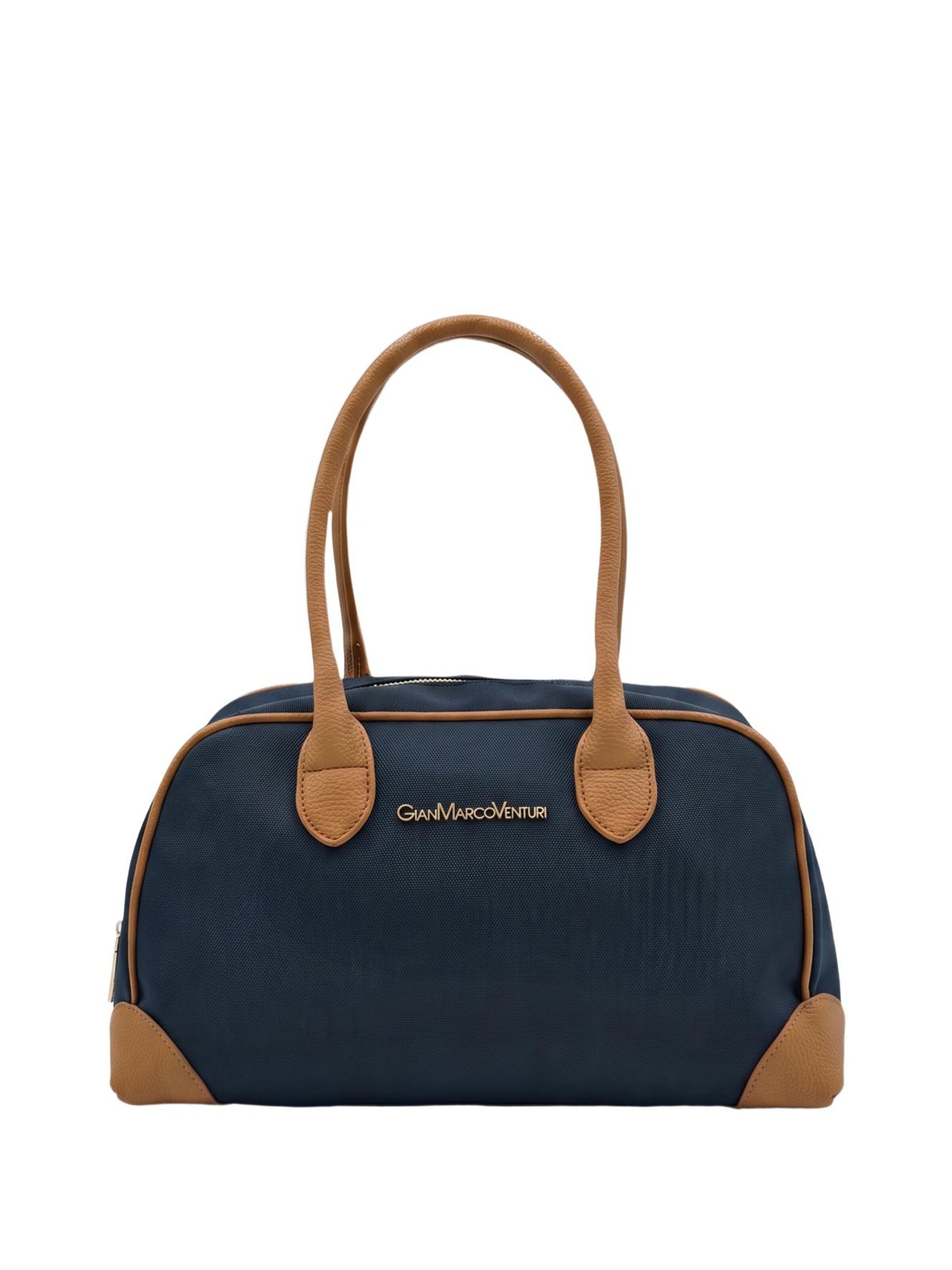 Borsa a spalla di GianMarco Venturi in blu: frontale