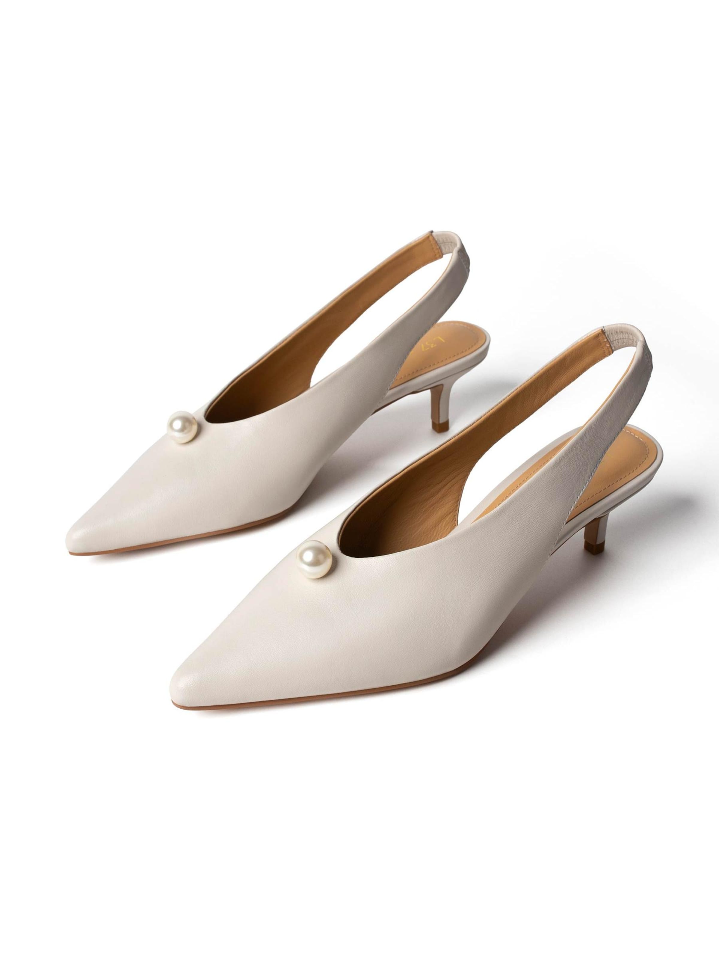 L37 HANDMADE SHOES Slingpumps 'COME ACROSS' in Wit