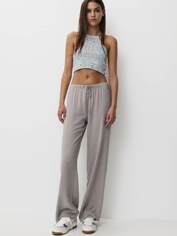 Pull&Bear Wide Leg Hose in Grau