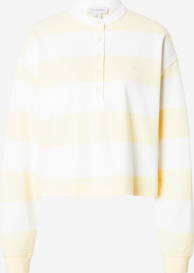 Calvin Klein Jeans Paita 'VARSITY' koossa XS värissä pastellinkeltainen / valkoinen, Tuotenäkymä
