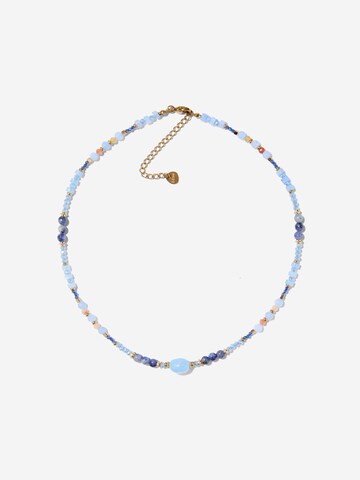 ØYRE Łańcuszek 'Blue Beaded' w kolorze niebieski: przód