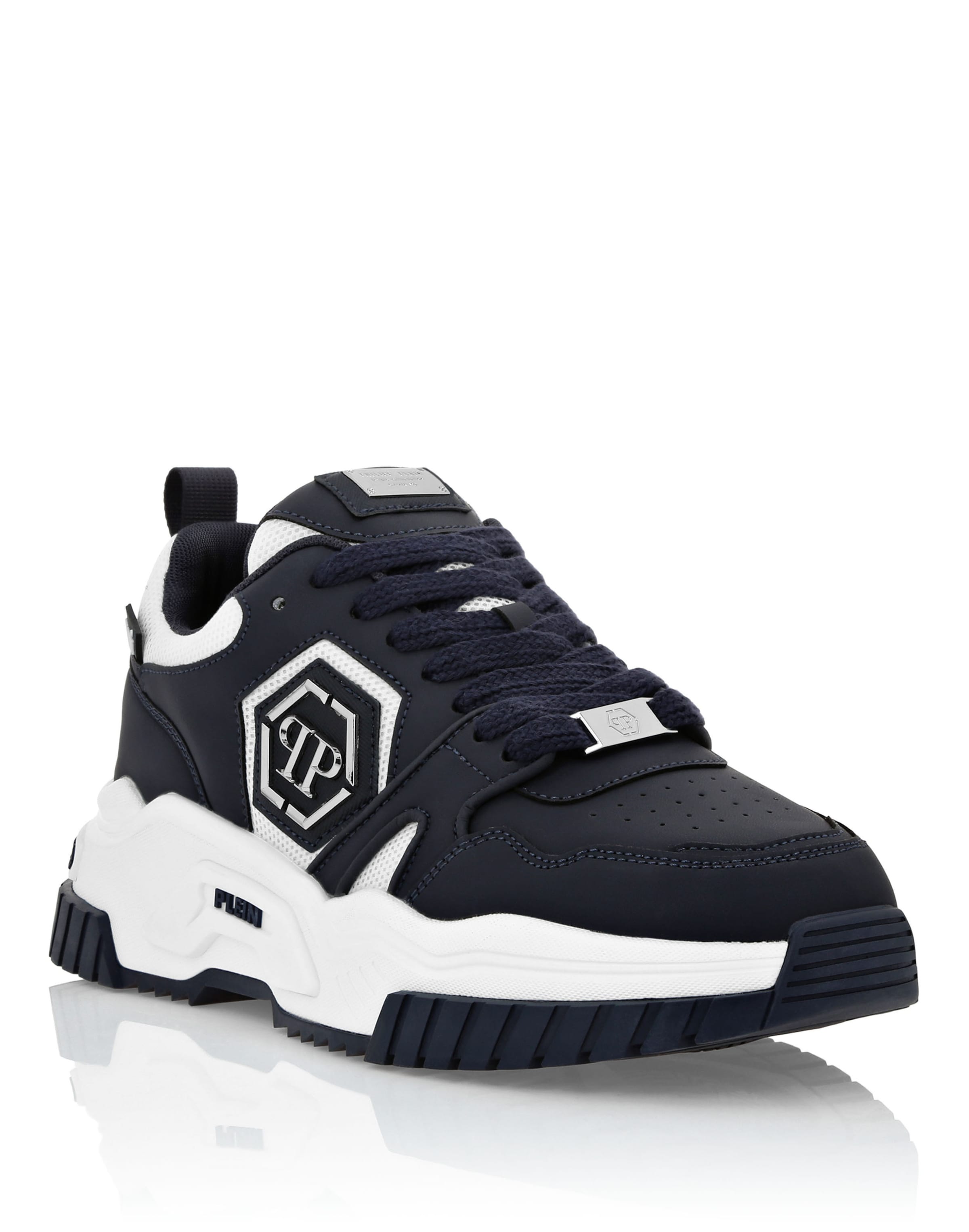 Baskets basses 'Hexagon' Philipp Plein en bleu : devant