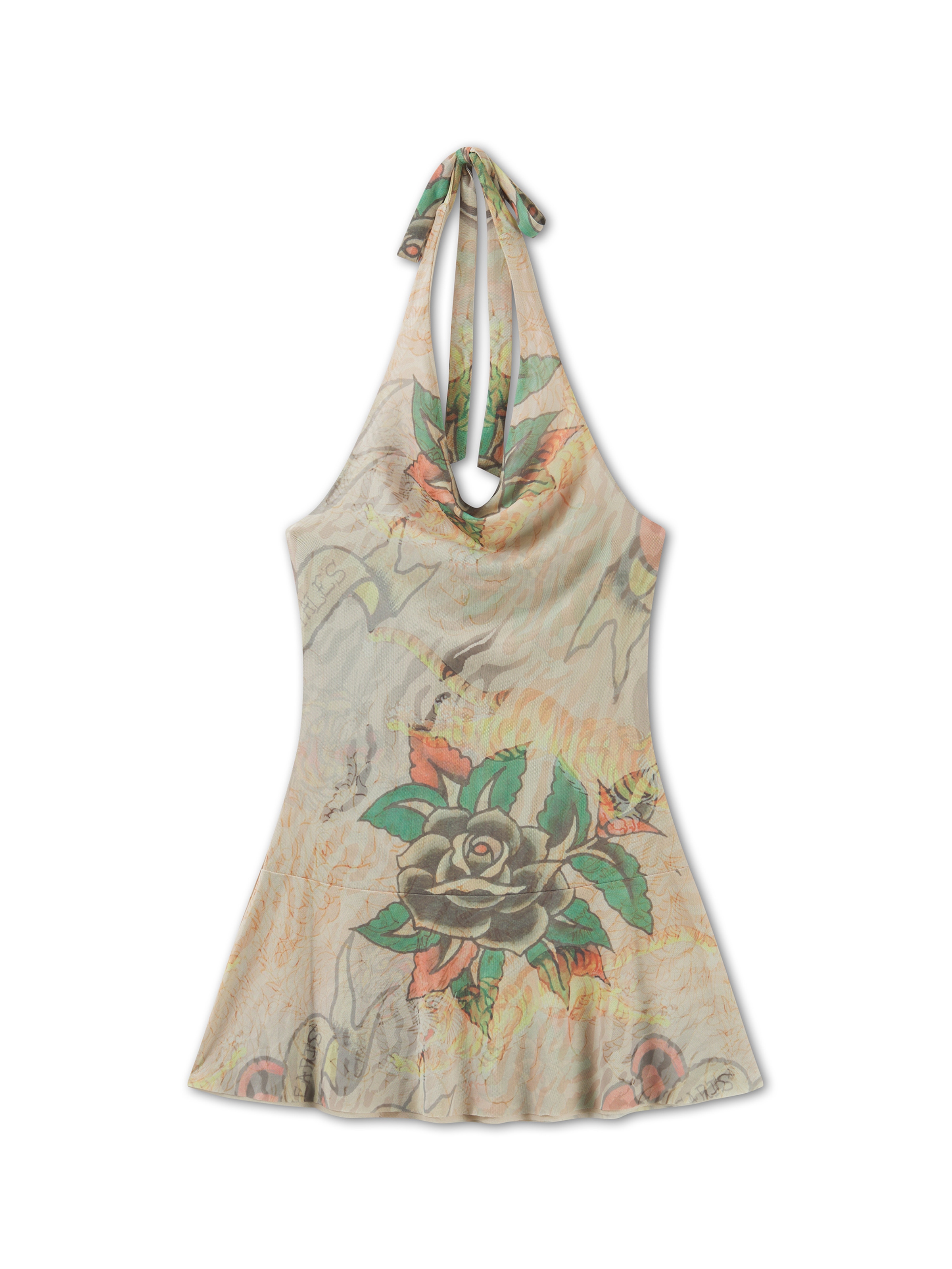 Ed Hardy Kleid 'Tiger' in Beige: Vorderseite