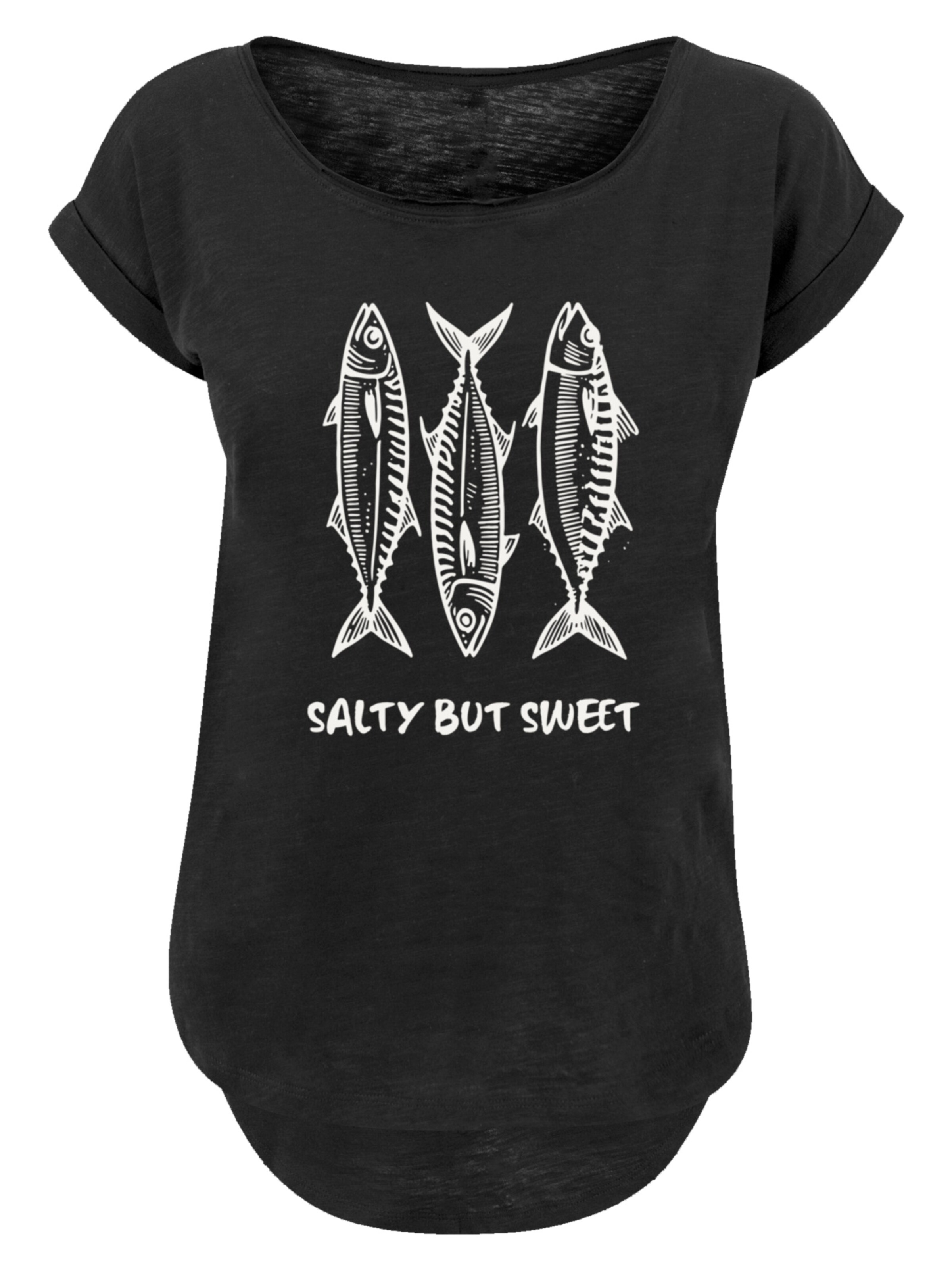 F4NT4STIC Shirt 'Salty But Sweet Summer' in Zwart: voorkant