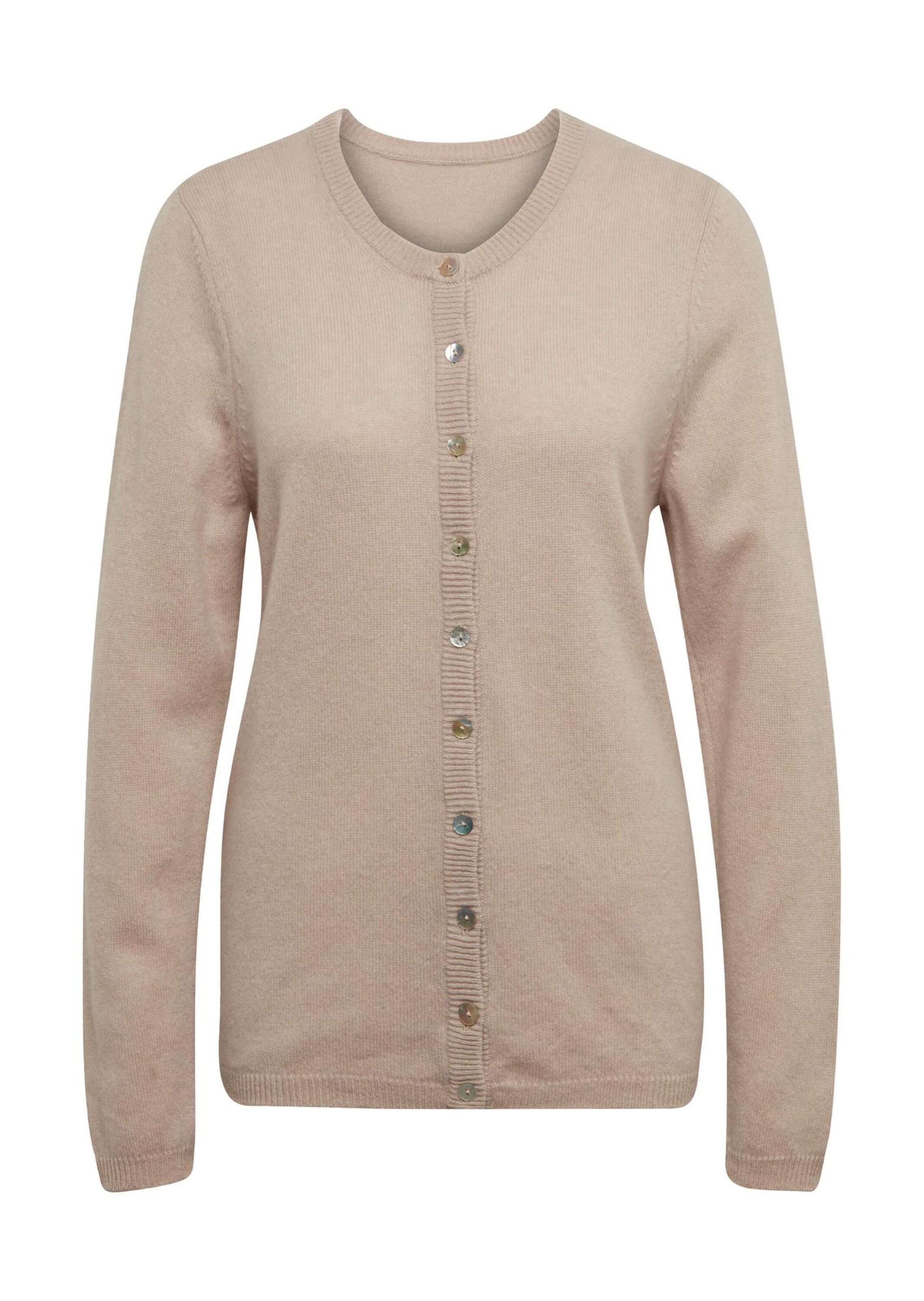 Goldner Strickjacke in Beige: Vorderseite