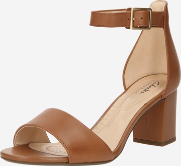 CLARKS Sandals 'Deva Mae Tan' in Brown: front