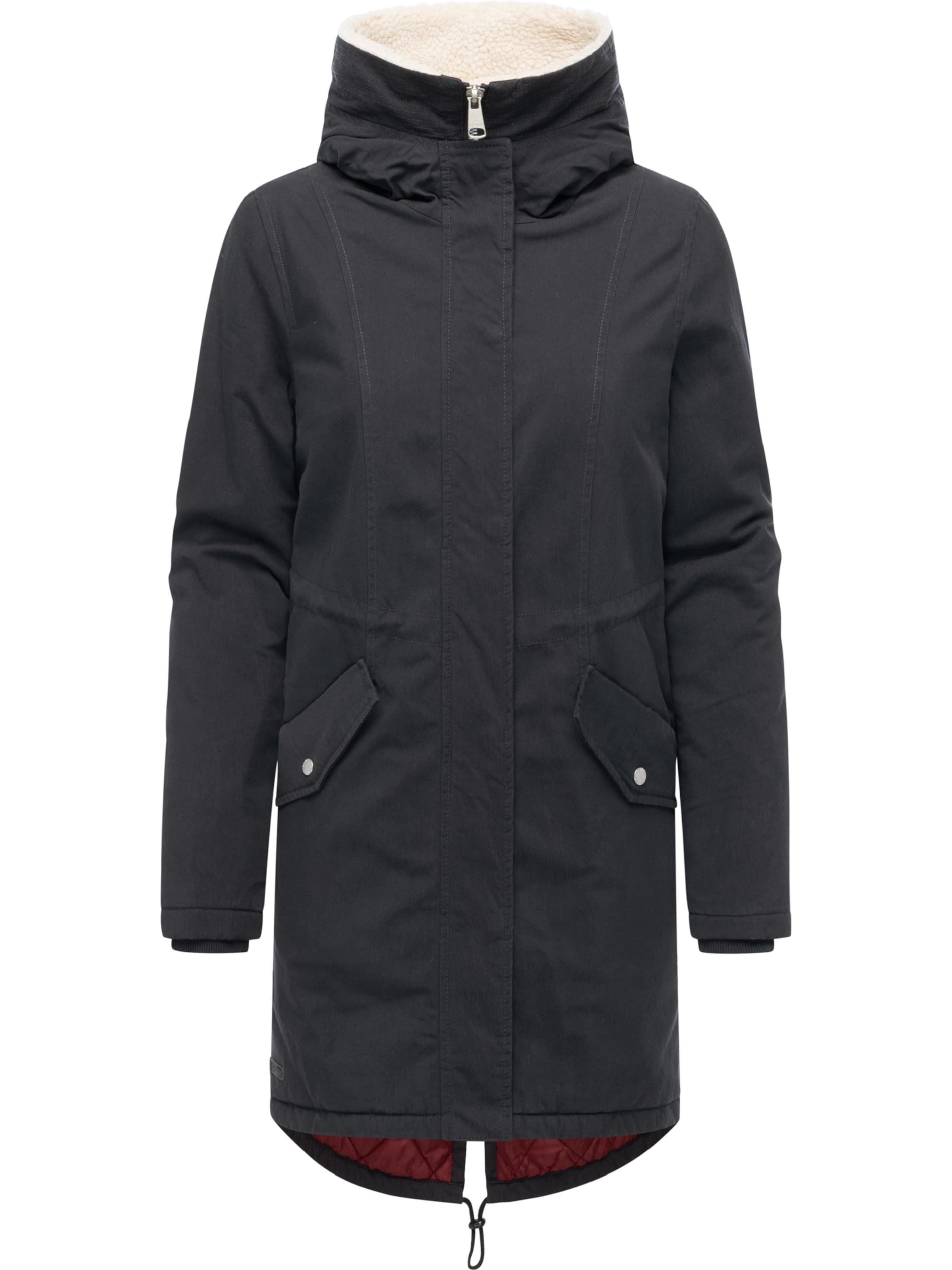 Ragwear Winterparka 'Coogle Youmodo' in Zwart: voorkant